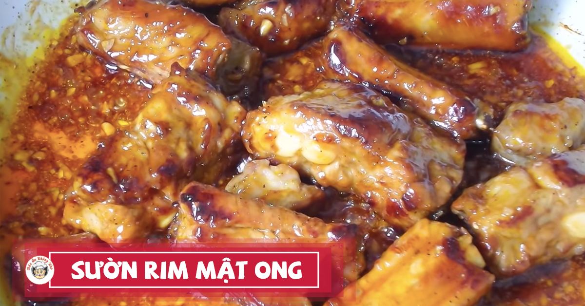 Cách làm sườn non rim mật ong sánh sốt thơm lừng ngon ơi là ngon