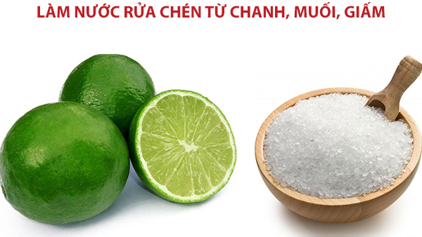Cách làm nước rửa chén từ chanh, giấm và muối