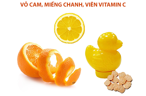 Trị hóc xương bằng vỏ cam, miếng chanh và vitamin C