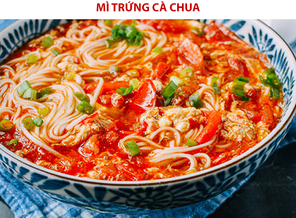 Cách nấu mì trứng cà chua