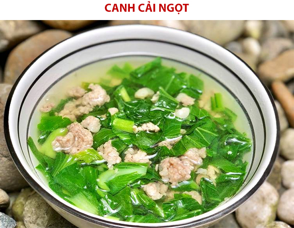 Cách nấu canh cải ngọt