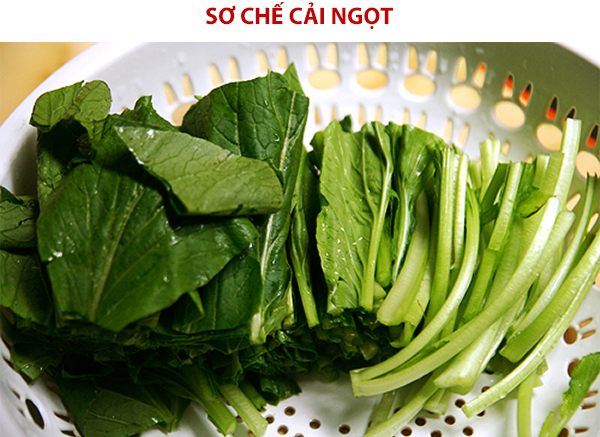 Sơ chế rau cải ngọt