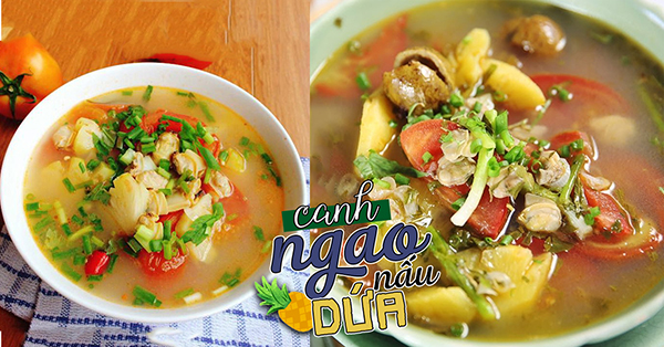 Cách làm canh chua ngao nấu dứa