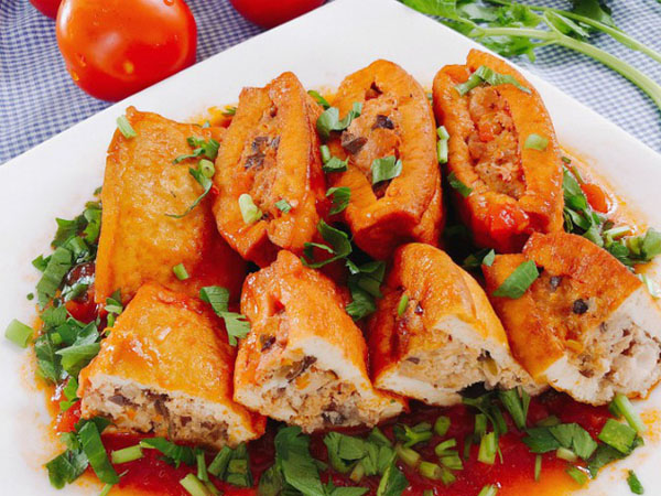 đậu hũ nhồi thịt