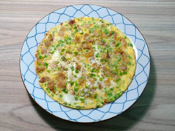 trứng chiên thịt băm