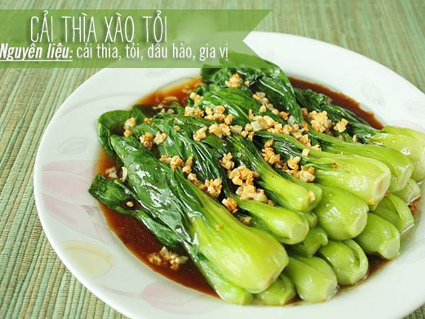 cải thìa xào tỏi