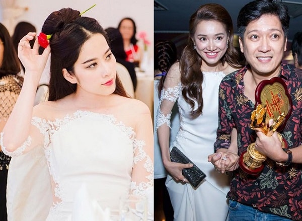 Nam Em thách thức Trường Giang dám làm gì mình khi diện lại váy giống hệt Nhã Phương